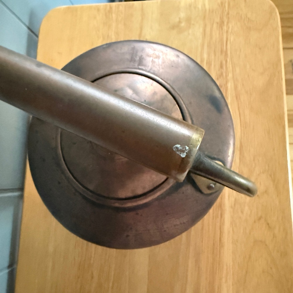 Vintage Hand Hammered Copper Tea Kettle Brass Handle Rustic Farmhouse Decor - Picture 10 of 13